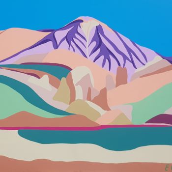 Pintura intitulada "Teide" por Emilie Chêne, Obras de arte originais, Acrílico Montado em Armação em madeira