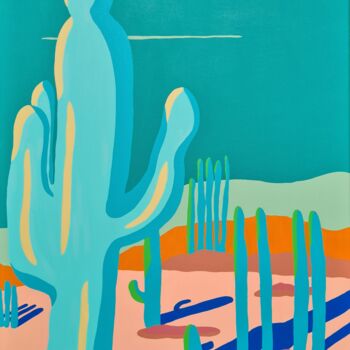 Peinture intitulée "Cactus de Baja" par Emilie Chêne, Œuvre d'art originale, Acrylique Monté sur Châssis en bois