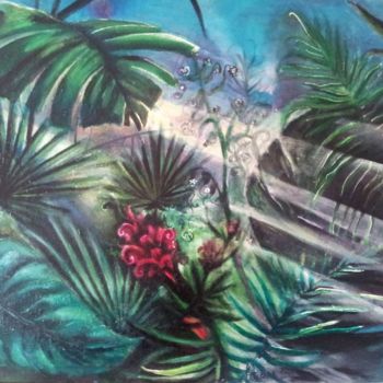 Painting titled "Jungles" by Emilie Etienne, Original Artwork, Oil