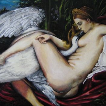 Painting titled "Leda" by Emilie Etienne, Original Artwork