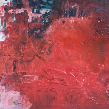 Peinture intitulée "Abstraction rouge" par Lorenz, Œuvre d'art originale, Acrylique Monté sur Châssis en bois