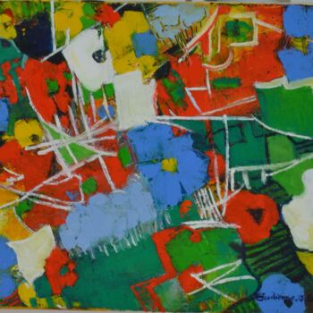 제목이 "L' école buissonniè…"인 미술작품 Emilienne Gobatto로, 원작, 기름 나무 들것 프레임에 장착됨