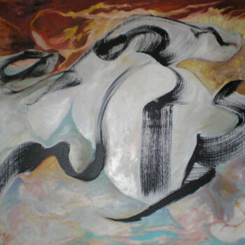 Peinture intitulée "l 'Envol" par Emilienne Moreau-Dechelle, Œuvre d'art originale, Huile