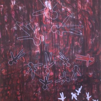 Pittura intitolato "rouge et noir" da Emilie Rousset, Opera d'arte originale, Acrilico