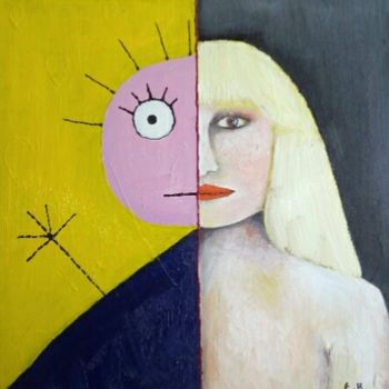 Painting titled "moi-mi" by Emilie Rousset, Original Artwork, Oil