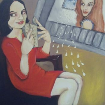 Painting titled "lecture" by Emilie Rousset, Original Artwork, Oil