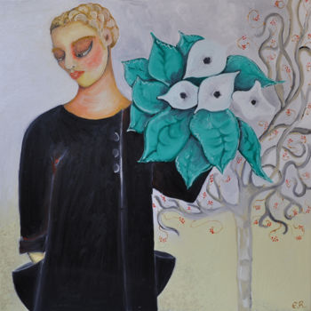 Painting titled "régénérer" by Emilie Rousset, Original Artwork, Oil