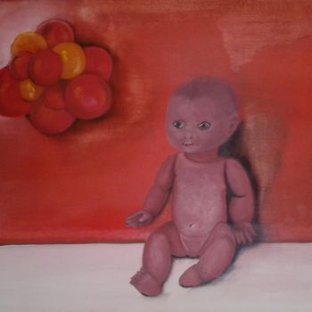 Картина под названием "bébé" - Emilie Rousset, Подлинное произведение искусства, Масло