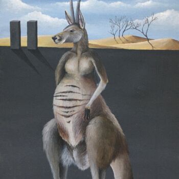 Pittura intitolato "Kangaroo" da Emilija Šileikaitė, Opera d'arte originale, Acrilico