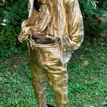 Sculptuur getiteld "street man" door Emilio Mortini, Origineel Kunstwerk, Aluminium