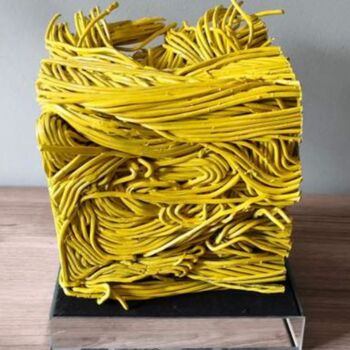 Скульптура под названием "compression fil hom…" - Emilio Mortini, Подлинное произведение искусства, Нержавеющая сталь