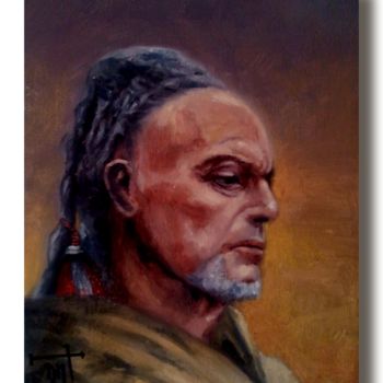 Painting titled "the-barbarian-24x30…" by Emilio Paintings, Original Artwork, Oil