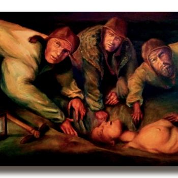 Peinture intitulée "defilers-100x85-by-…" par Emilio Paintings, Œuvre d'art originale, Huile