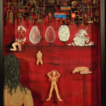 Painting titled "Puritanical Machine" by Elisha Miller, Original Artwork, Oil