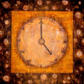 Painting titled "A Man Set The Clock" by Elisha Miller, Original Artwork, Oil