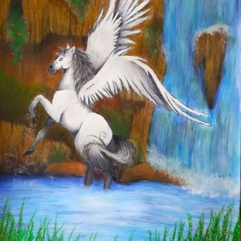 Рисунок под названием "Pegasus" - Emilly Betânia Sloczynski Jerke, Подлинное произведение искусства, Карандаш