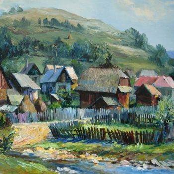 Painting titled "The Village" by Emil Pascalau, Original Artwork