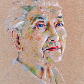 Drawing titled "Old lady" by Emily Coubard (Mil.), Original Artwork, Pencil