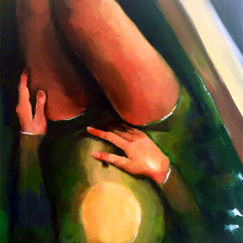 제목이 "Le bain"인 미술작품 Emily Coubard (Mil.)로, 원작, 아크릴 나무 들것 프레임에 장착됨