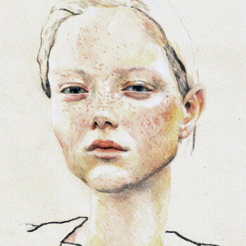 Dessin intitulée "Anne" par Emily Coubard (Mil.), Œuvre d'art originale, Crayon