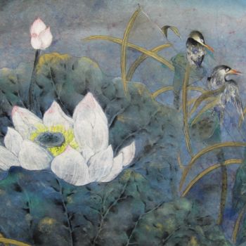 Peinture intitulée "Lotus" par Emily Helstroffer, Œuvre d'art originale, Autre