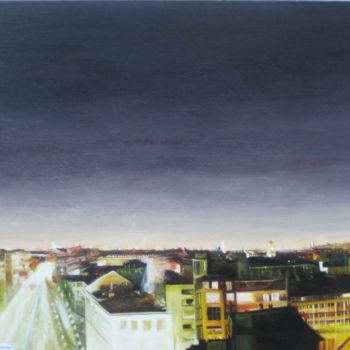 Картина под названием "Pollution sur paris" - Emily Helstroffer, Подлинное произведение искусства, Акрил
