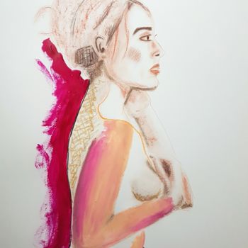 Peinture intitulée "Nu 15" par Emily Starck, Œuvre d'art originale, Pastel