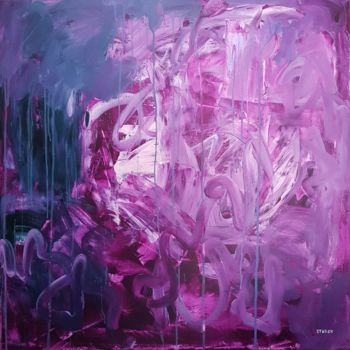 Pittura intitolato "Purple monochromia" da Emily Starck, Opera d'arte originale, Acrilico Montato su Telaio per barella in l…