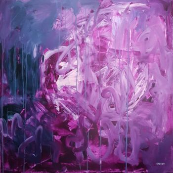 Peinture intitulée "Purple monochromia" par Emily Starck, Œuvre d'art originale, Acrylique Monté sur Châssis en bois