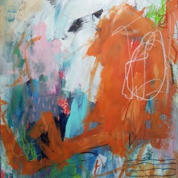 Malerei mit dem Titel "Orange path" von Emily Starck, Original-Kunstwerk, Acryl
