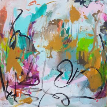 Картина под названием "Conciliabule" - Emily Starck, Подлинное произведение искусства, Акрил Установлен на Деревянная рама д…
