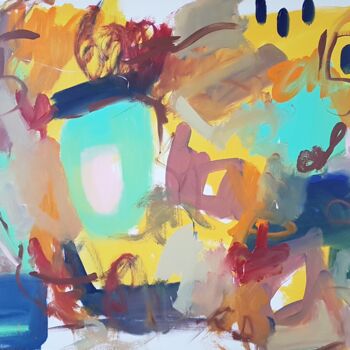 Ζωγραφική με τίτλο "Composition Août 20…" από Emily Starck, Αυθεντικά έργα τέχνης, Ακρυλικό Τοποθετήθηκε στο Ξύλινο φορείο σ…