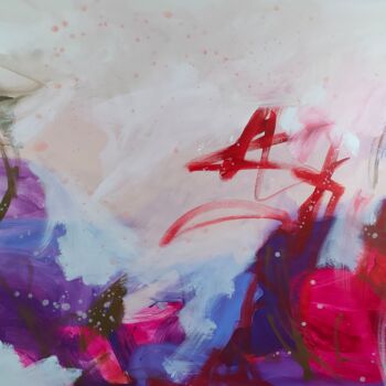 「Magnolia」というタイトルの絵画 Emily Starckによって, オリジナルのアートワーク, アクリル ウッドストレッチャーフレームにマウント