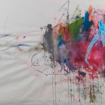Картина под названием "Sortir du cadre" - Emily Starck, Подлинное произведение искусства, Акрил Установлен на Деревянная рам…