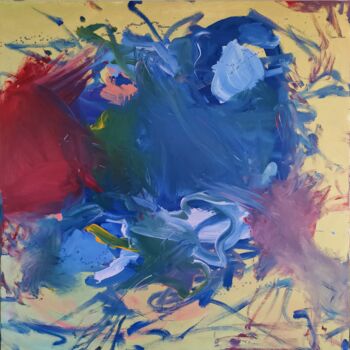 Картина под названием "Blue swirl" - Emily Starck, Подлинное произведение искусства, Акрил Установлен на Деревянная рама для…