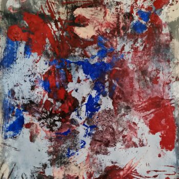 Pintura titulada "Bleu et rouge" por Emily Starck, Obra de arte original, Acrílico