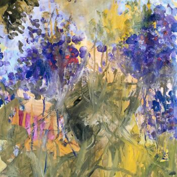 Pintura intitulada "Blue flowers" por Emily Starck, Obras de arte originais, Acrílico