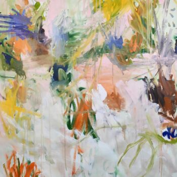 Картина под названием "Dreams in the garden" - Emily Starck, Подлинное произведение искусства, Акрил Установлен на Деревянна…