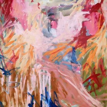 Картина под названием "Another Pink day" - Emily Starck, Подлинное произведение искусства, Акрил Установлен на Деревянная ра…