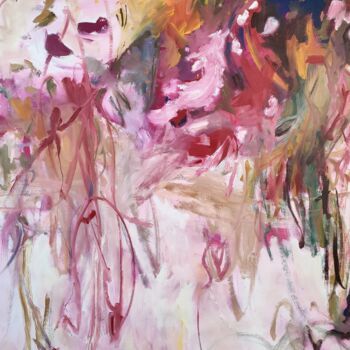 Картина под названием "Love and flowers" - Emily Starck, Подлинное произведение искусства, Акрил Установлен на Деревянная ра…