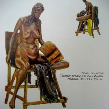 Peinture intitulée "La Lectora" par Emiro Garzon Correa, Œuvre d'art originale