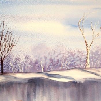 Pittura intitolato "L'hiver" da Jocelyne Dumont, Opera d'arte originale