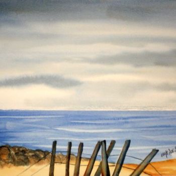 Painting titled "Sur la plage d'Audr…" by Jocelyne Dumont, Original Artwork