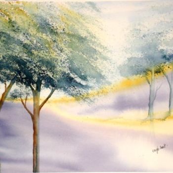 Painting titled "Arbres" by Jocelyne Dumont, Original Artwork