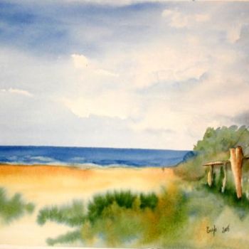 Ζωγραφική με τίτλο "dans les dunes" από Jocelyne Dumont, Αυθεντικά έργα τέχνης