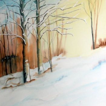 Painting titled "neige au soleil ( p…" by Jocelyne Dumont, Original Artwork
