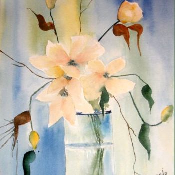 Painting titled "bouquet de fleurs" by Jocelyne Dumont, Original Artwork