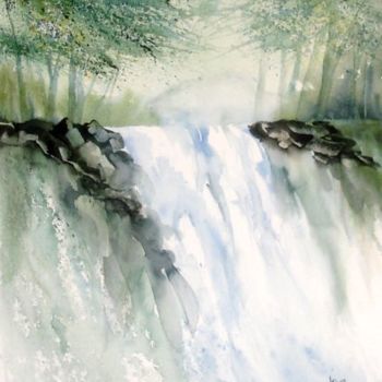 Pintura titulada "cascade" por Jocelyne Dumont, Obra de arte original