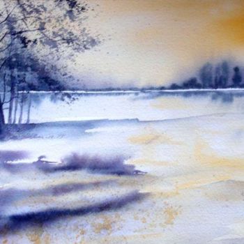 Painting titled "froid d'hiver" by Jocelyne Dumont, Original Artwork