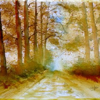 Peinture intitulée "bois-en-automne.jpg" par Jocelyne Dumont, Œuvre d'art originale